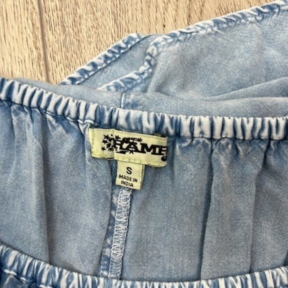 Tramp Light Blue Off The Shoulder Top Size Small - Picture 5 of 9